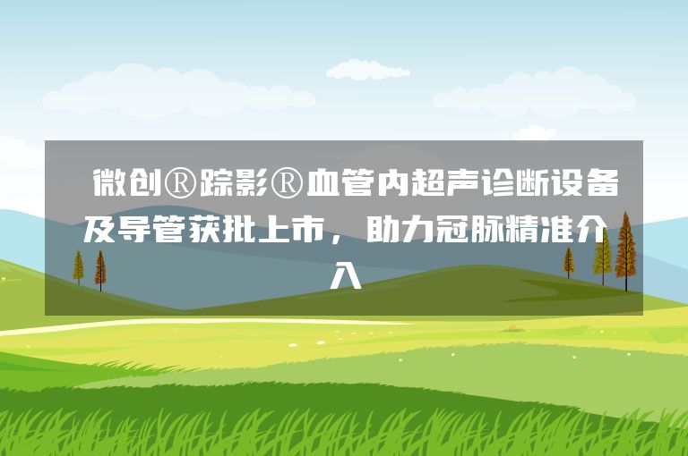  微创®踪影®血管内超声诊断设备及导管获批上市，助力冠脉精准介入