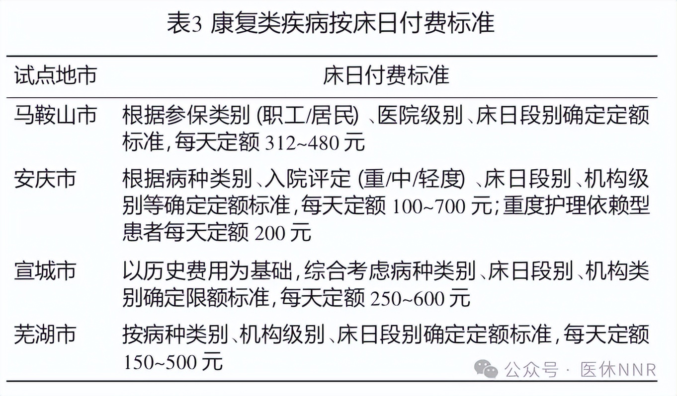 那些开展康复类疾病按床日付费试点现状如何?